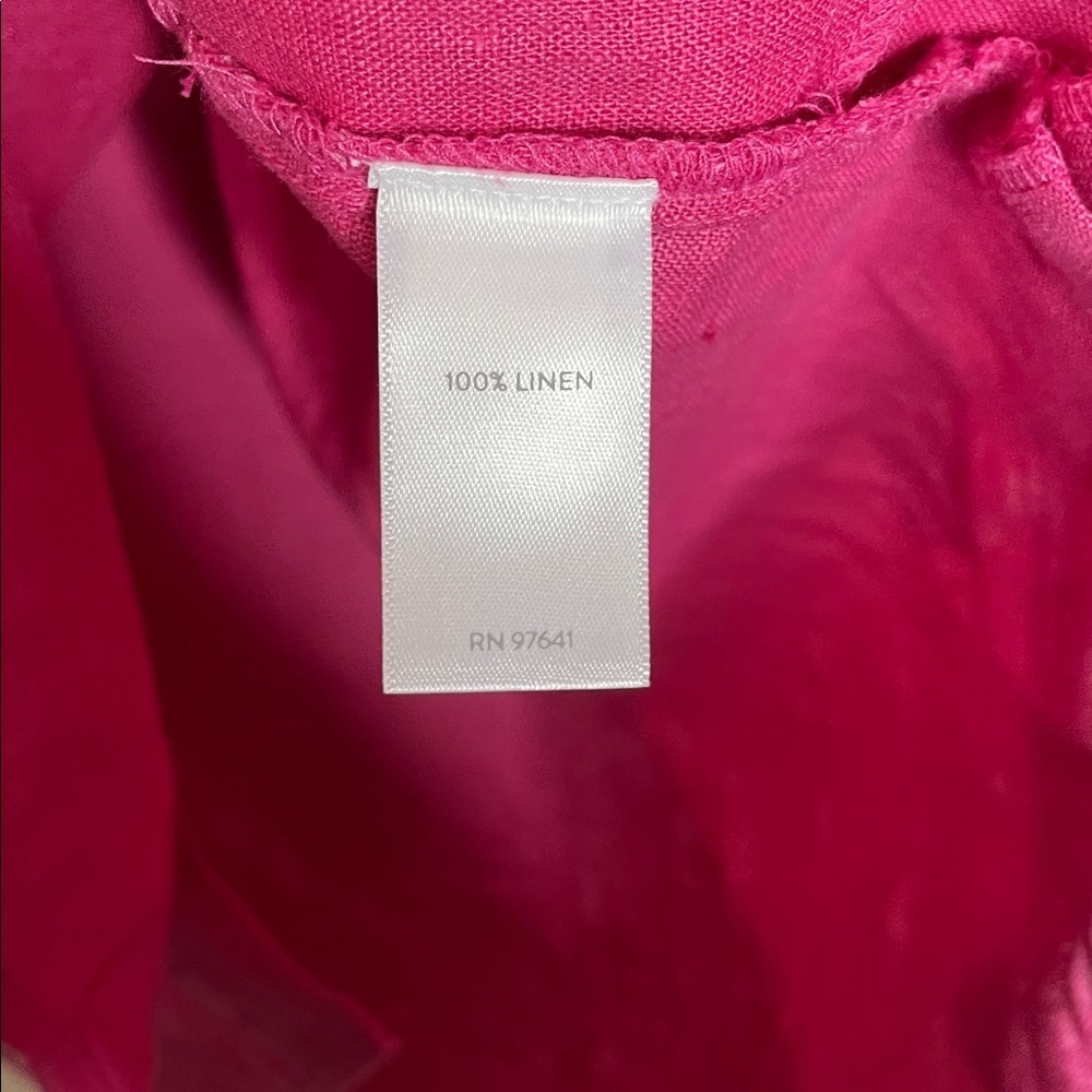 J. Jill | Love Linen Pink Side Button Shirt Dress in Rose Wine Size XS NWT - Picture 6 of 8